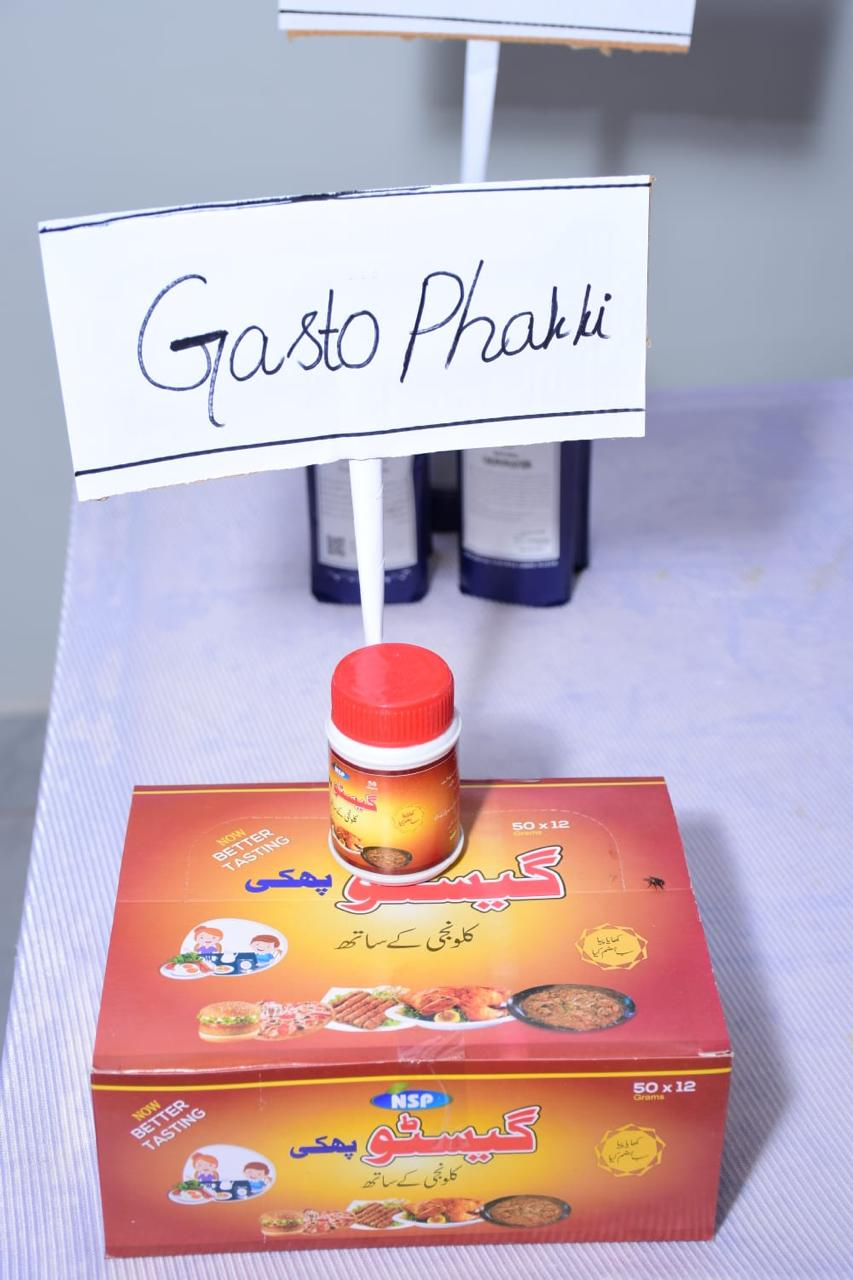 New Syed Pharma natural product display table at opening event
