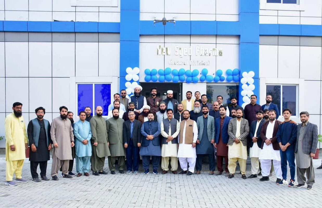 Guests and team members gathered at the New Syed Pharma opening ceremony in Muridke