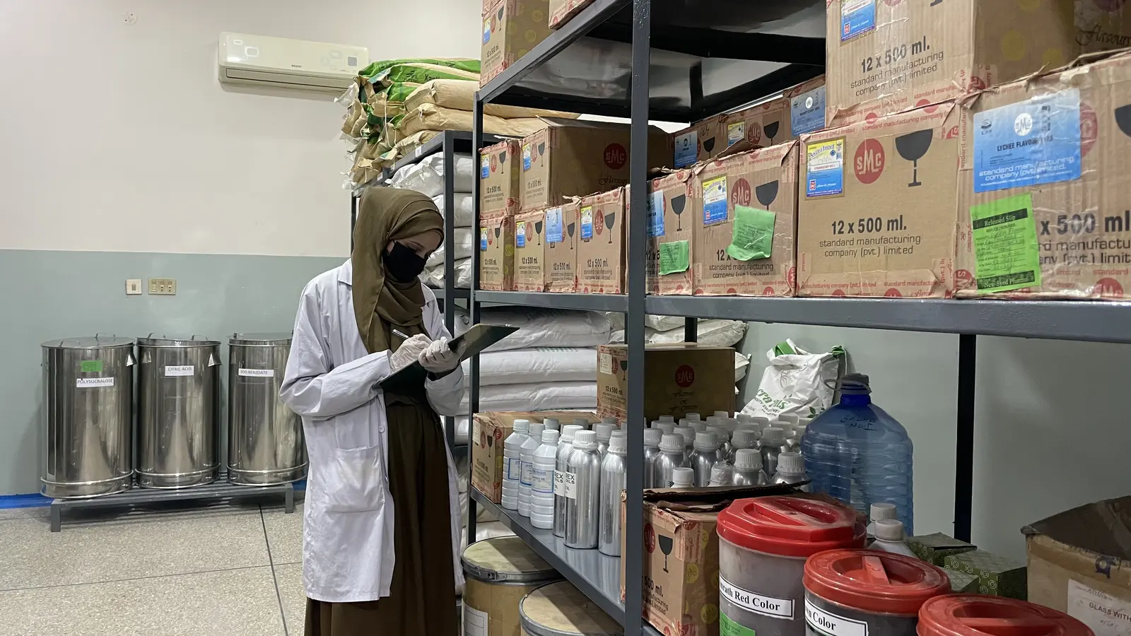 New Syed Pharma entry and gowning area, hygiene protocol before production, Muridke Pakistan