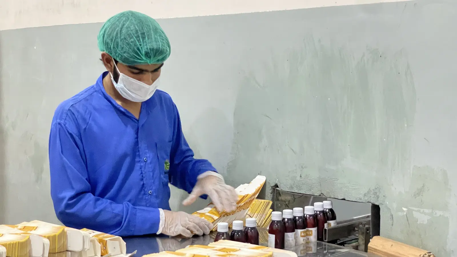 New Syed Pharma packing hall, product labeling and boxing, Muridke Pakistan